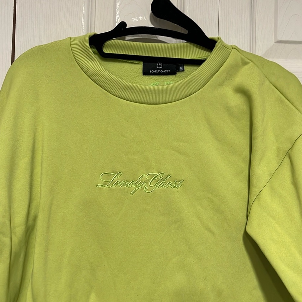 Lonely ghost athletic top. Lime green